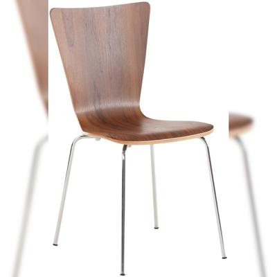 DELUKE Besucherstuhl TOKYO - Holz Walnuss 43x50x84 cm | Besucherstühle Konferenzstuhl Wartezimmerstuhl Bürostühle Bürostuhl Konferenzraum Wartezimmer