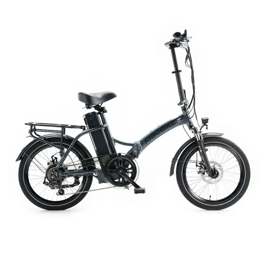 JOBOBIKE Sam Elektrisches Faltrad - Tiefer Einstieg - 20 Zoll - 250W Motor - 7 Gänge - 60 km Reichweite - Mechanische Scheibenbremsen - Grau