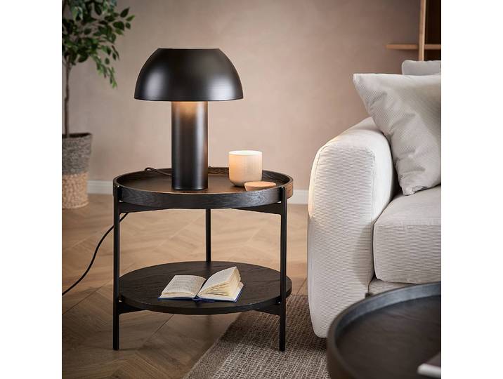 Lampe de table Ø 30cm Noir/Noir Fer Ampoule électrique E27