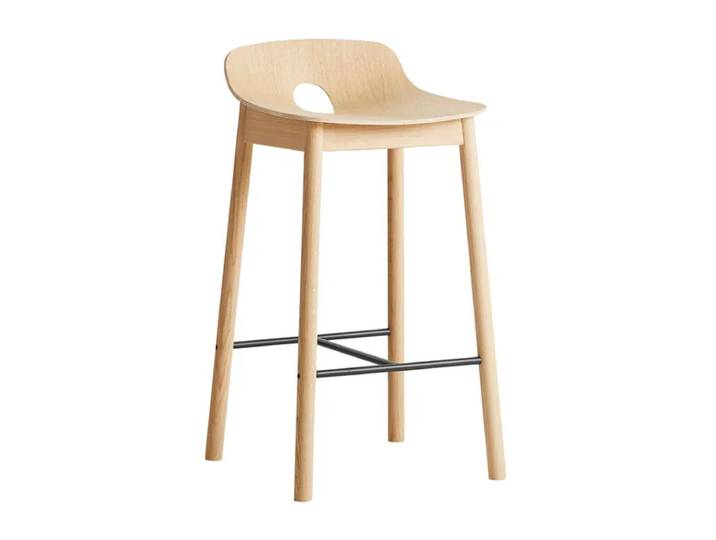 Woud Mono Barhocker 65 cm Eiche weiß pigmentiert