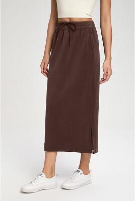 LightInthebox Women's Tennis Golf Skirts Casual Midi High Waist Skirts Stretchy Fitness Graphite gray Distilled coffee White Spring
