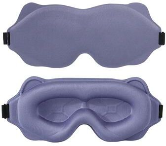 Inspire Curations 3D Contoured Sleep Mask For Total Darkness Light Blocking Eye Mask For Deeper, More Restful Sleep purple