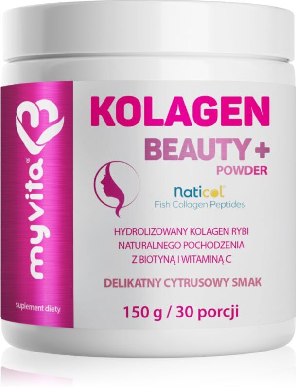 MyVita Kolagen Beauty+ kolagen hydrolizowany dla doskonałej skóry, włosów i paznokci smak Citrus 150 g