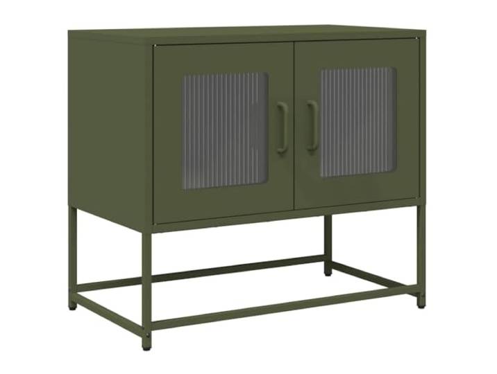 Roanoer TV-Schrank Olivgrün 68x39x60,5 cm Stahl Lowboard Robuster TV-Schrank aus Stahl in Olivgrün mit viel Stauraum für Wohnzimmer, Schlafzimmer und Flur.