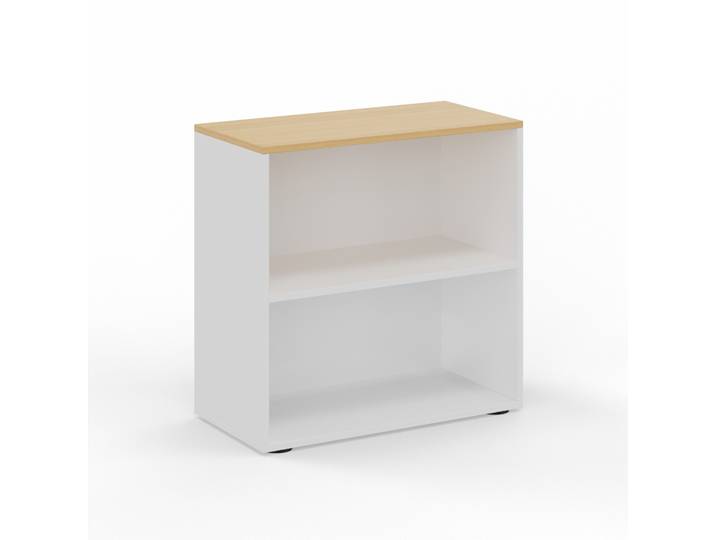Regal Tradingzone GO Swiss 80.0 x 40.0 cm, Weiss/Eiche, 2 Ordner hoch, Neu - Optimal für Büro und Organisation