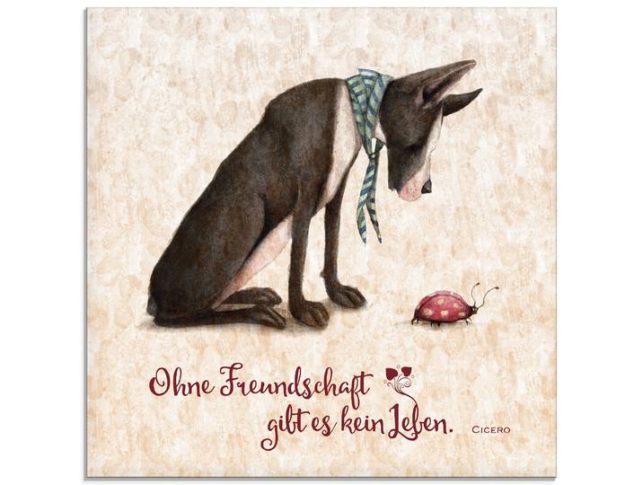 Glasbild ARTLAND Lebensweisheit Freundschaft , beige (farbe bild(er): naturfarben), B:30cm H:30cm, Bilder, Glasbild, in verschiedenen Grössen