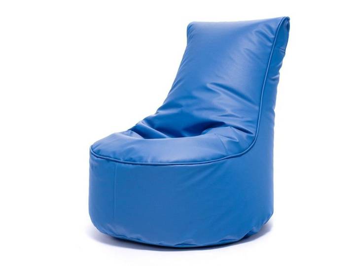 Fauteuil Assise Poire SEAT L Cuir écologique Bleu