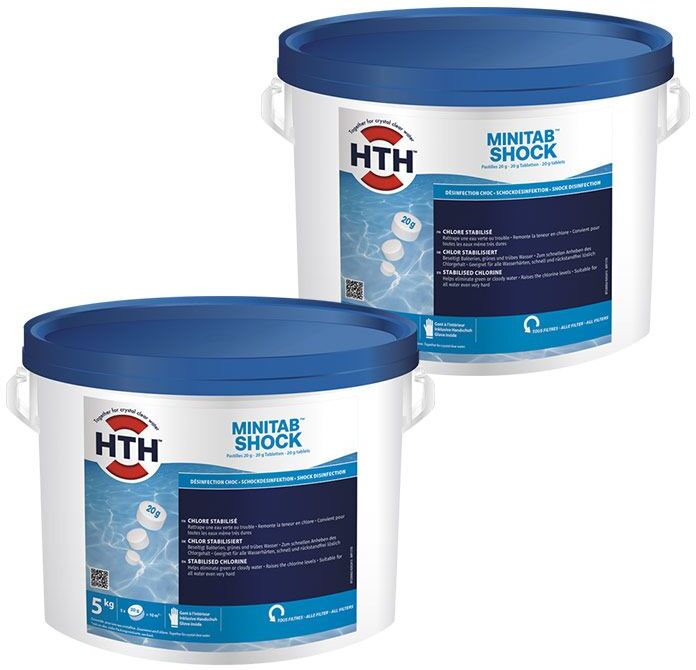 HTH Minitab Shock - chlore choc - 10 kg (2 seaux de 5 kg)