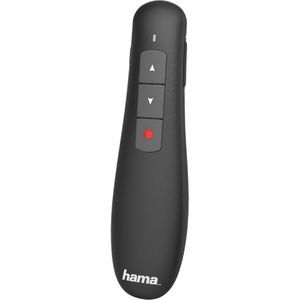 Hama Presenter X-Pointer 00139915, schwarz, mit rotem Laserpointer, USB, bis 12 m