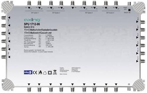 Axing SPU 1712-06 SAT Multischalter Kaskade Teilnehmer-Anzahl: 12