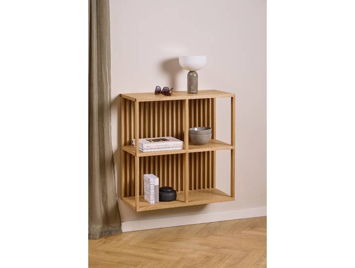 Étagère murale Biozi Panneau de particules, plaqué et huilé Bois/Marron 67 x 69cm