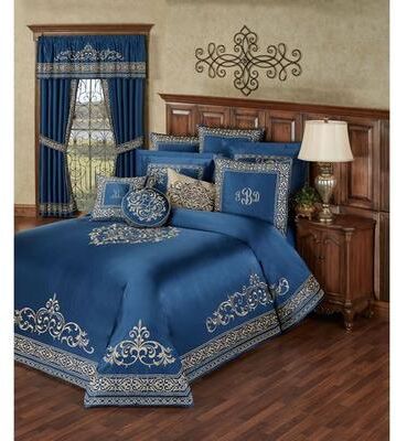 Touch of Class Buckingham Grande Bedspread Set Sapphire, California King, Sapphire
