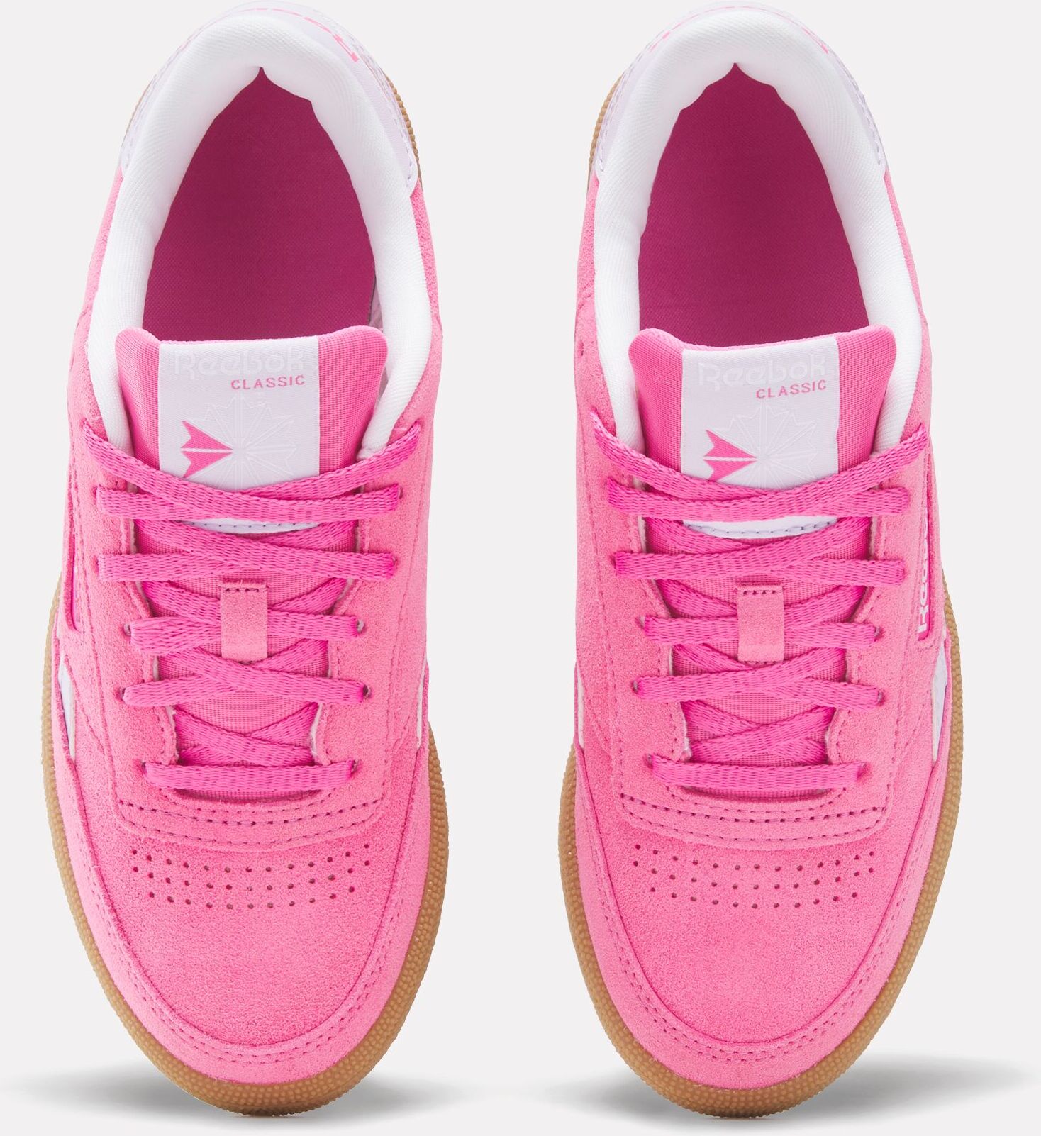 Sneaker REEBOK CLASSIC "CLUB C REVENGE", Jungen, Gr. 35, rosa (true pink, digital gleam, gum), Leder, Synthetik, Textil, Schuhe Sneaker true pink, digital gleam, gum 35