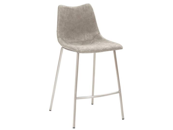 Novel Barhocker, Edelstahl, Hellgrau, Metall, Rundrohr, 49x99.5x55 cm, abwischbar, Stoffauswahl, Esszimmer, Barmöbel, Barhocker