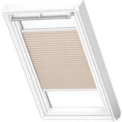 VELUX Vorteils-Set Hitzeschutz Plus Sichtschutz FOL Manuell Uni Schwarz/Hellbeige 1259, C02, GGU,weiße Schiene und Haltekrallen