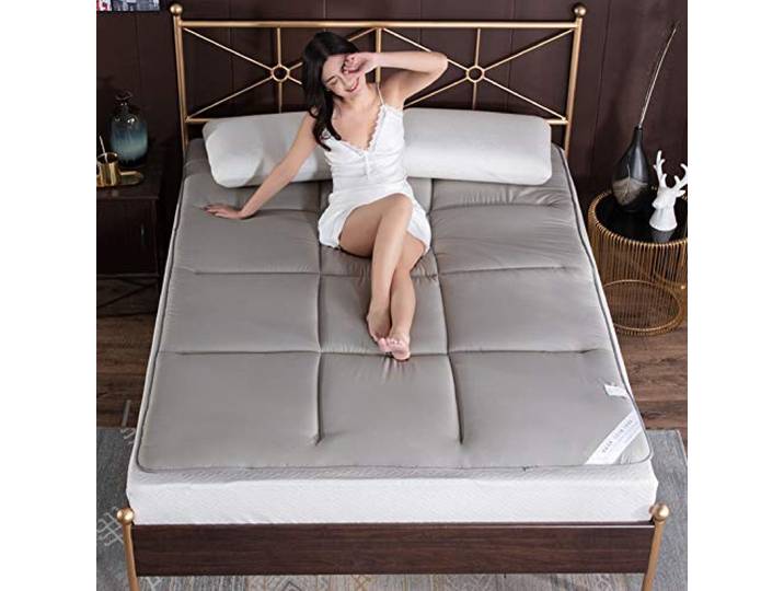 WYJHNL Tatami Matratze Dicke Weiche Student Klappmatratze Ganze Baumwolle Füllung Futon Matratze für Gastschlafunterlage, Zu Hause Bodenmatte, Bett Matratze, Matratze,Grau,140x200cm