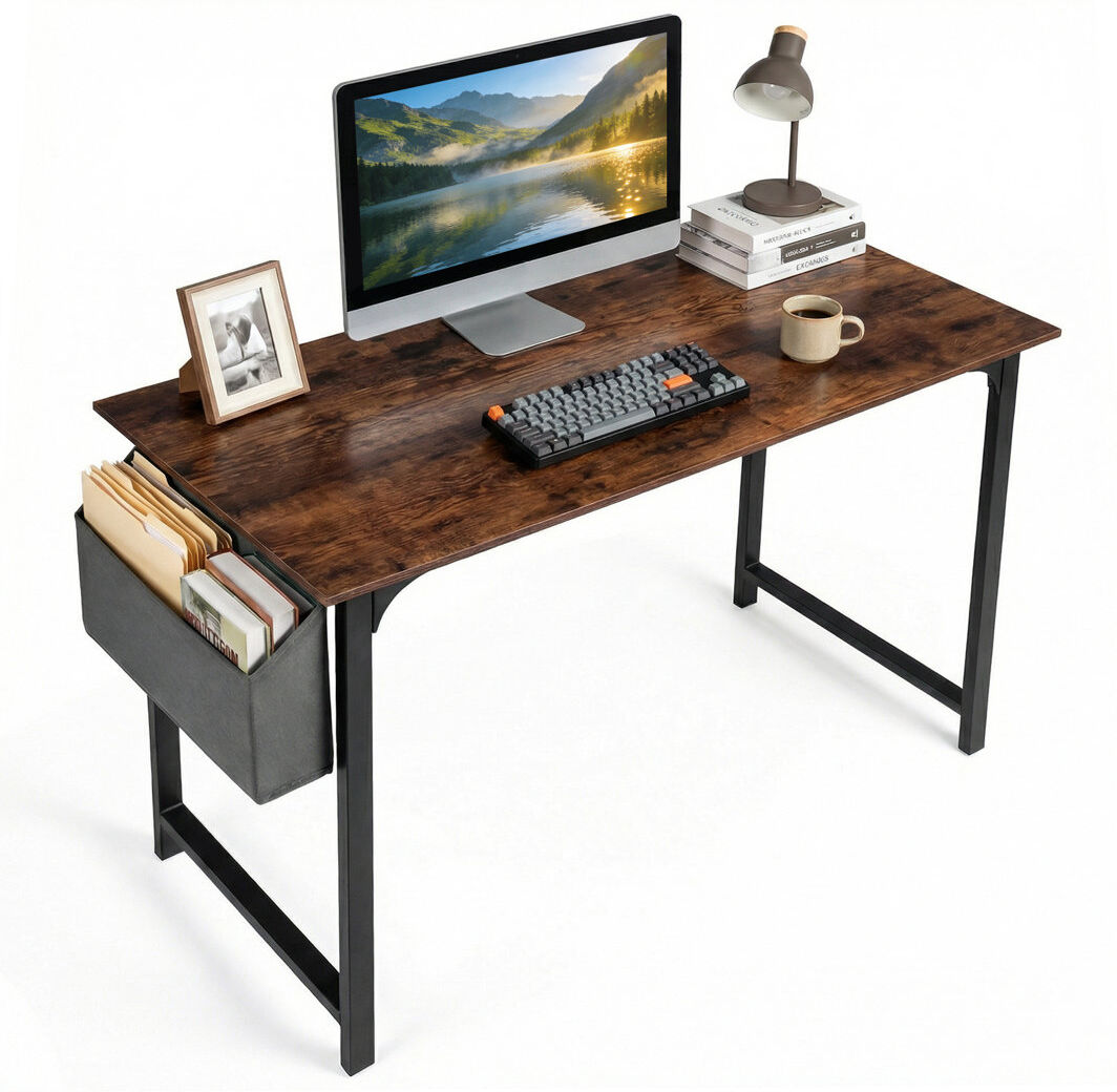 Rio Iron Computer Desk Brown 76cm H X 100cm W X 50cm D