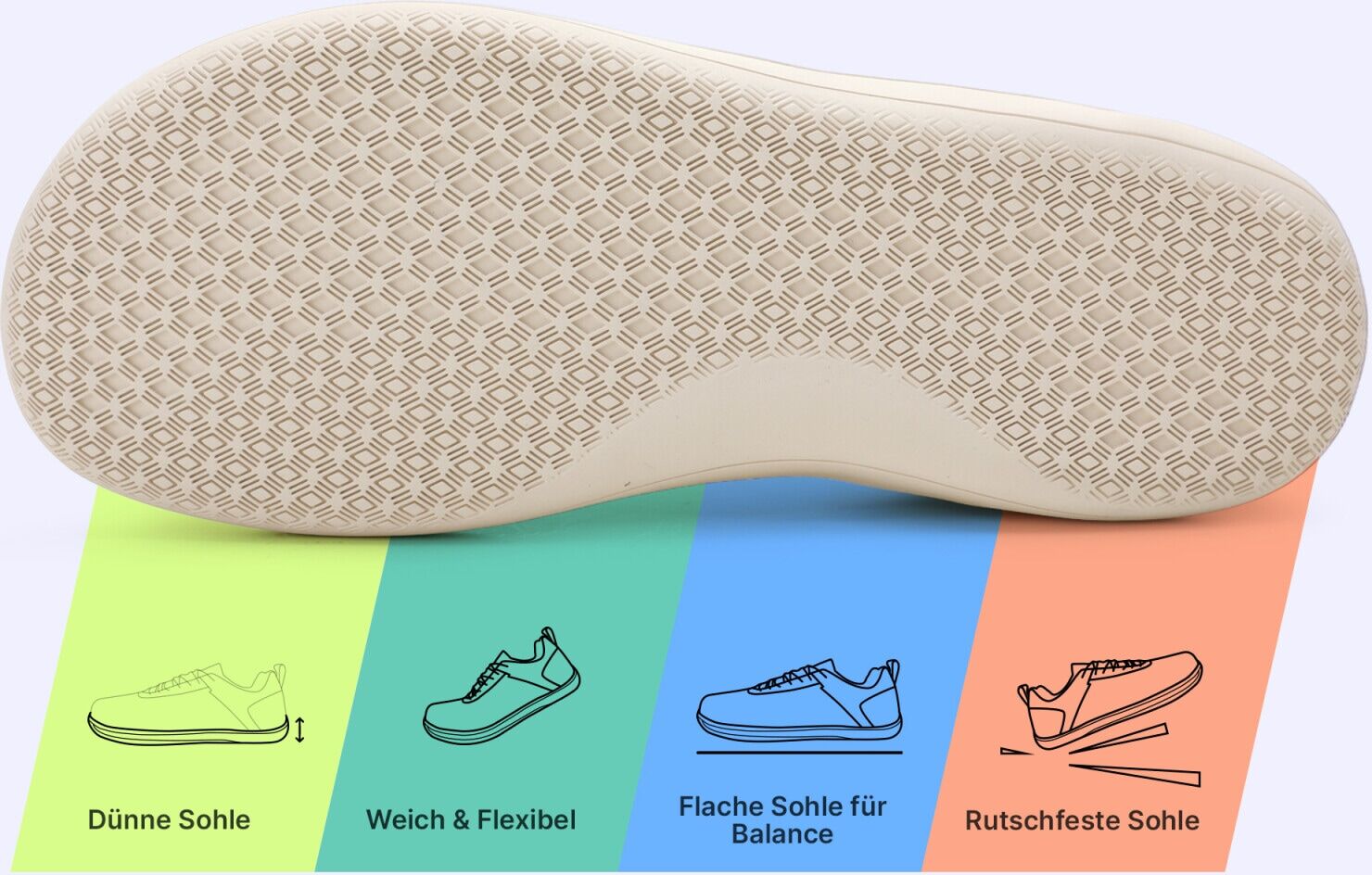 Barfußschuh DOTALES "Citystep Barfußschuhe Damen & Herren Barfuß Sneaker", Damen, Gr. 44, Normalschaft, beige, Kunstfaser, Polyurethan, Schuhe Barfußschuh, Barfuß Sneaker, Minimalschuhe