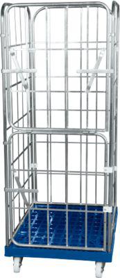 Kunststoffrollplatte, 2 Seitengittern, 1 Rückwand, 2 halbe Vorderwände, enzianblau RAL5010