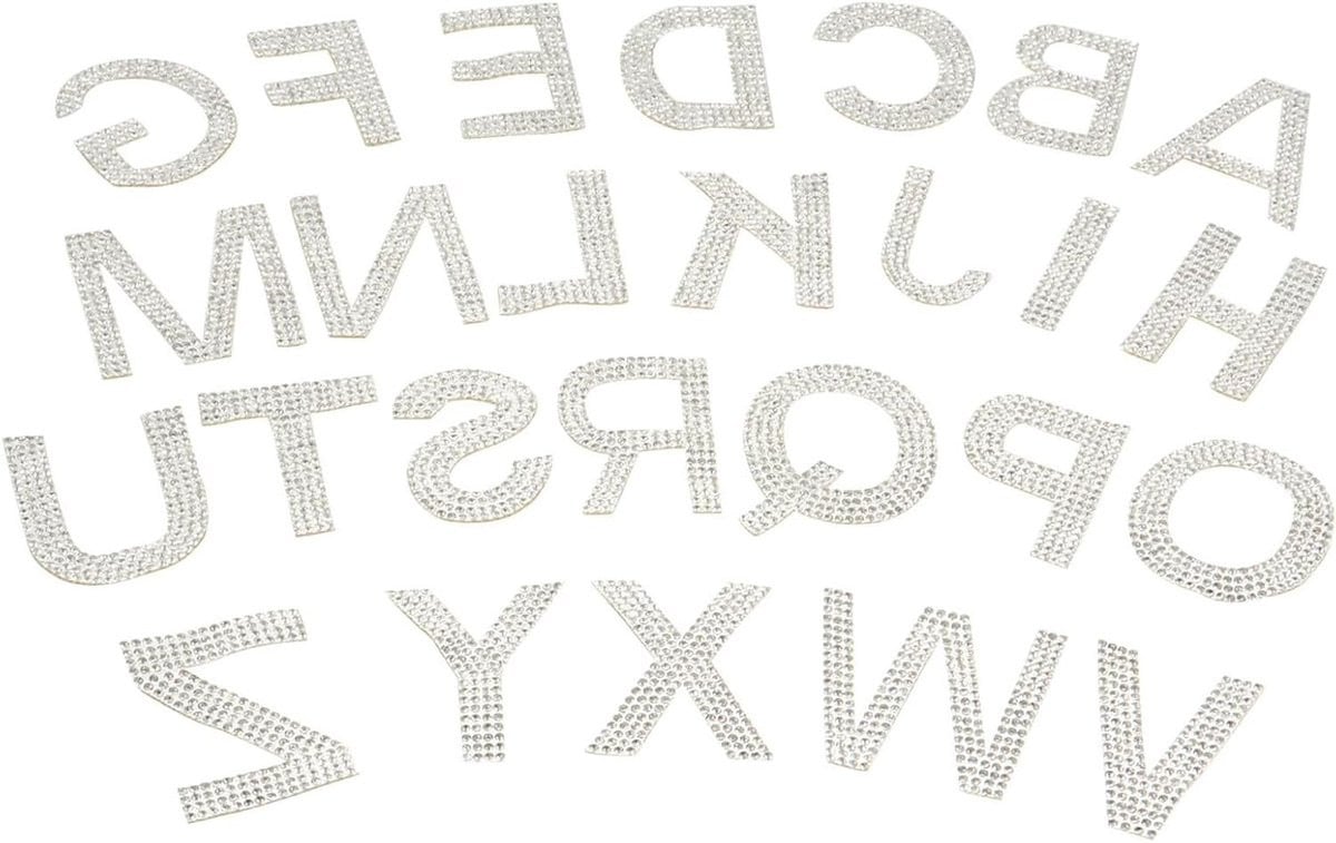 Alfabet Patches Letter Applicaties met Strass Steentjes - Veelkleurig - Hoogte: 4,5 cm