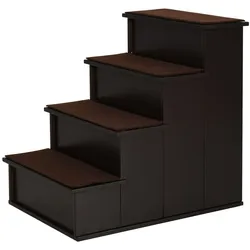 PawHut Haustiertreppe Hundetreppe 4-stufige Katzentreppe mit rutschfester Matte