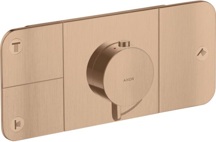 Hansgrohe Axor One Fertigmontageset 45713310 Unterputz-Thermostatmodul, 3 Verbraucher, brushed red gold