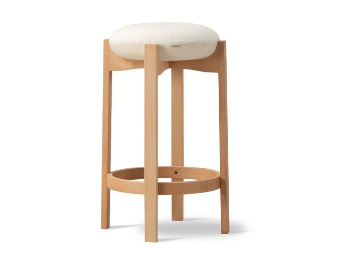 Fredericia Furniture Pioneer Hocker hoch Odino NE22 Off white-geölte Buche