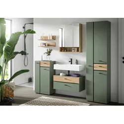 Badezimmer Aqua Grün/Eichefarben 5-teilig