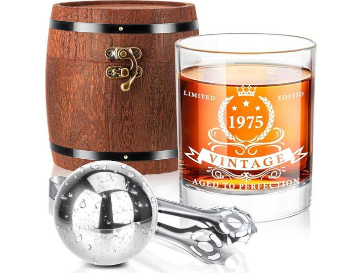 Whiskeyglas-Set 4-teiliges Set mit Fassbox, Mehrfarbig, Glas, Gläser, Whiskygläser
