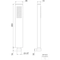 Steinberg Serie 100 Handbrause mit Easy clean, eckig, chrom, 099.9675 999675