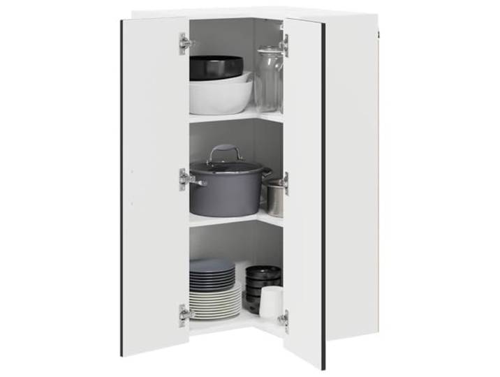 KTHLBRH Eckschrank Wand Schwarz 57 x 57 x 100 cm Technisches Holz, modernes Design, robuste Struktur, für den Kücheninnenraum
