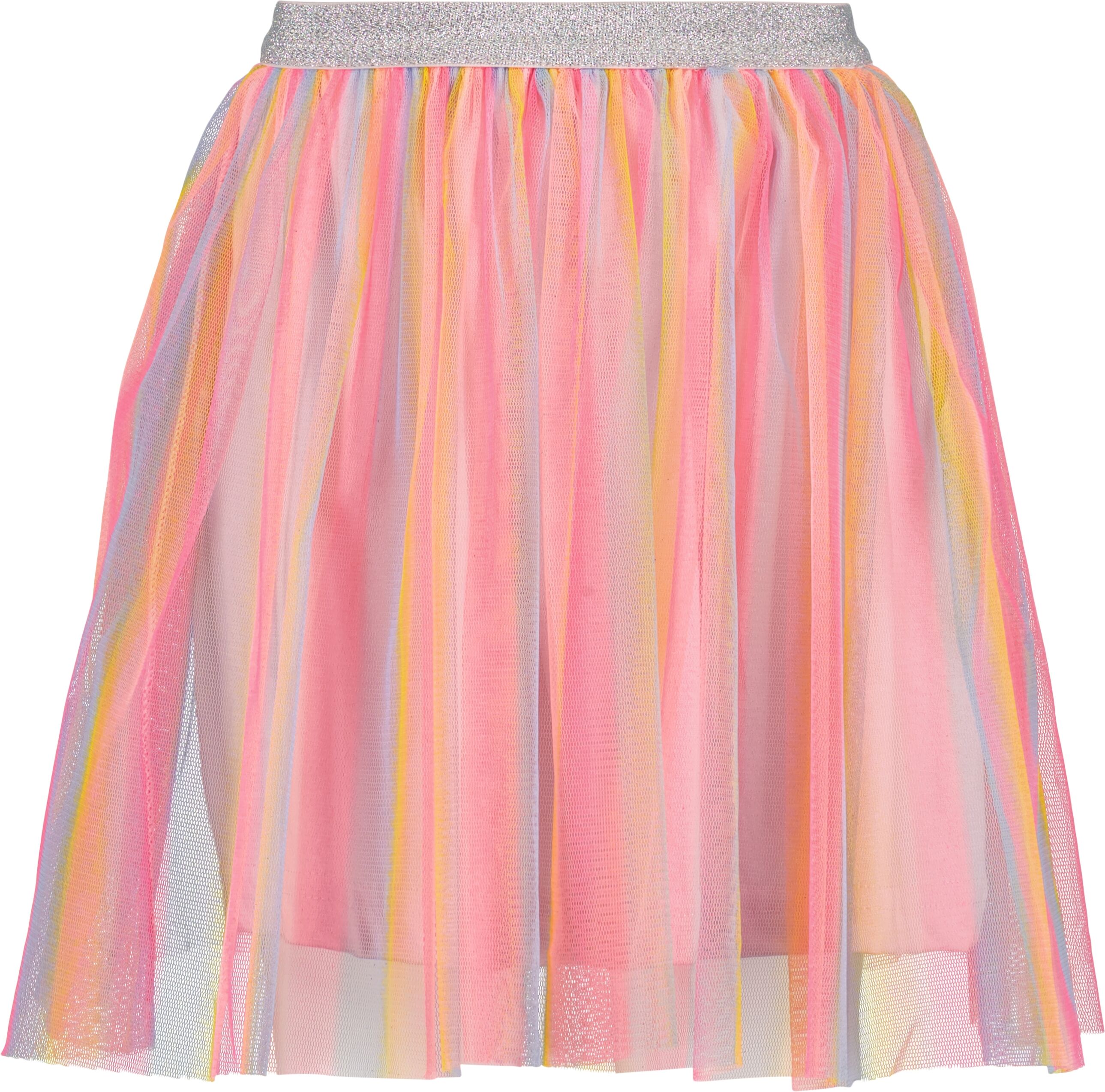Tüllrock BLUE SEVEN, Mädchen, Gr. 104, rosa, Jersey, Obermaterial: 100% Baumwolle, bedruckt, gestreift, Basic knieumspielend, Röcke Tüllrock, in Midi-Länge rosa 104