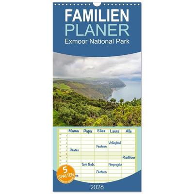 Familienplaner 2026 - Exmoor National Park mit 5 Spalten (Wandkalender, 21 x 45 cm) CALVENDO