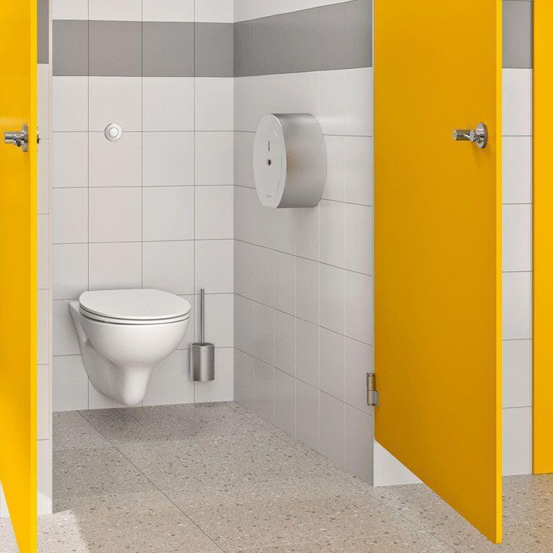 Delabie WC-borstel met deksel en roestvrijstalen afwerking
