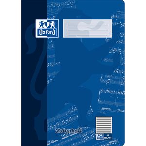 Oxford Notenheft 100050363, Lineatur 14, A4, 7 Notenzeilen pro Seite, 90 g/m², 8 Blatt