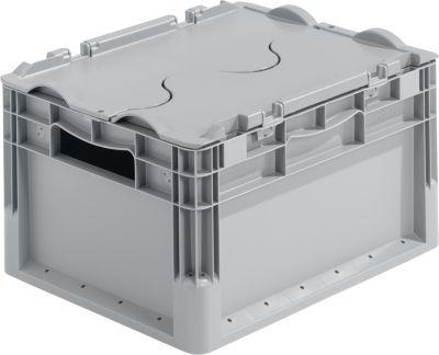Euro Box Leichtbehälter ELB 4220, aus PP, Inhalt 20,4 L, mit Deckel, grau