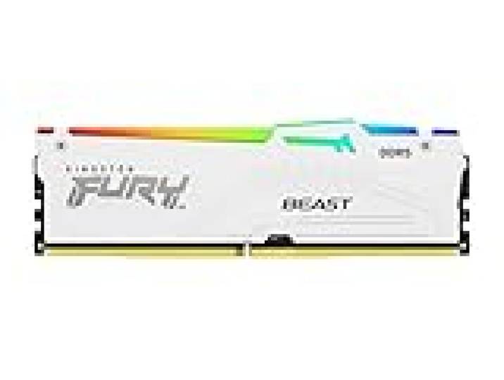 Kingston FURY Beast Blanc RGB 16Go 5600MT/s DDR5 CL40 DIMM Mémoire pour PC de Gamer Module Simple Intel XMP - KF556C40BWA-16