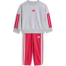 adidas Essentials 3-Streifen Baby-Jogginganzug KQ8672 - light grey heather/power pink 80