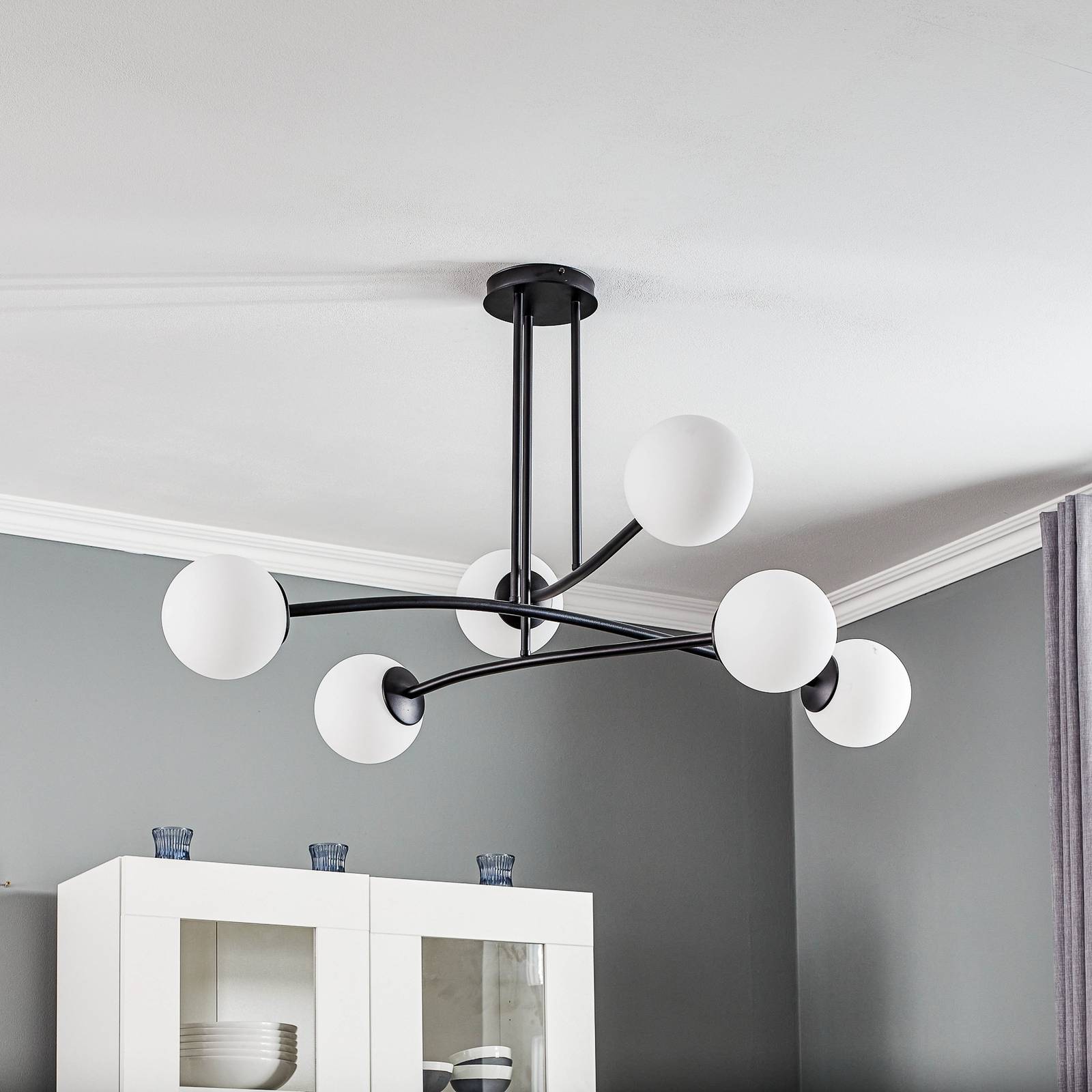 Deckenlampe Major EMIBIG LIGHTING, dimmbar, schwarz, für Wohn- / Esszimmer, Glas, Modern, Deckenlampe