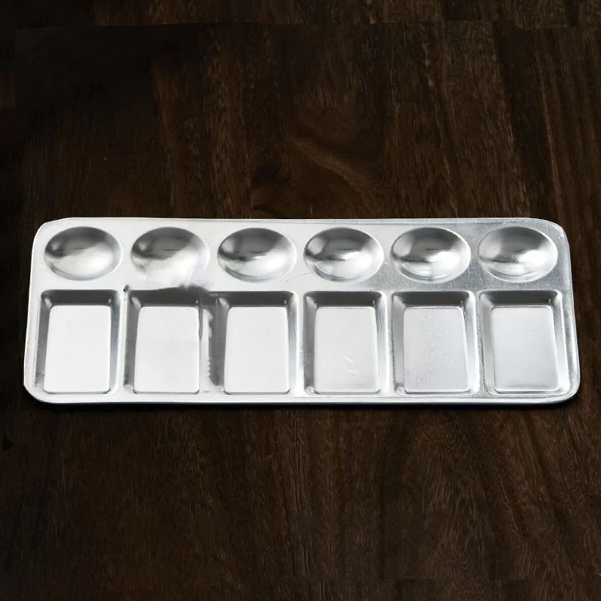 INF Quadratische 12-Well Edelstahl Künstler Farbpalette Mischtablett