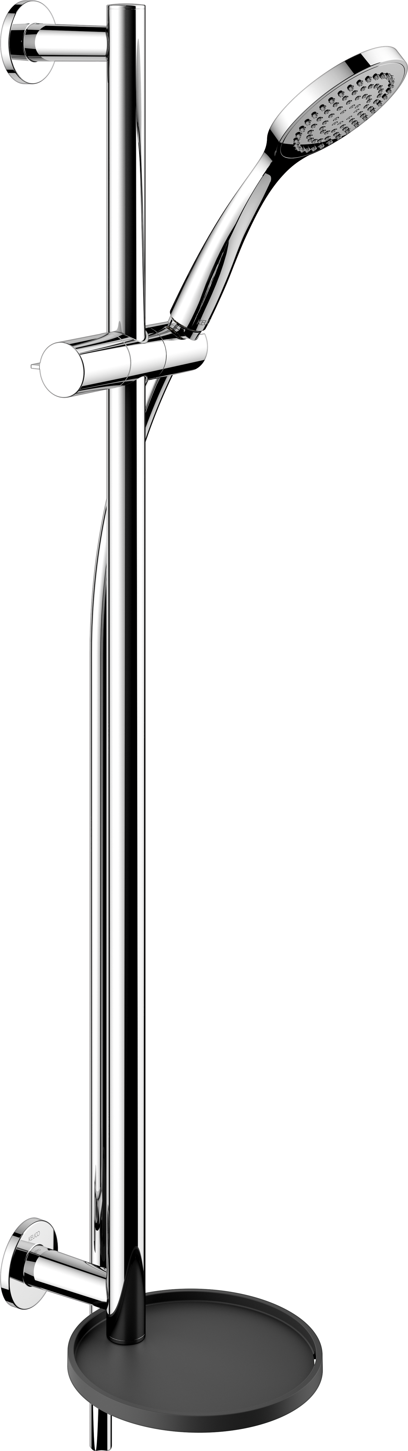 Keuco Ixmo set de douche 59587010911 chrome / noir-gris, avec mitigeur de douche, rosace ronde