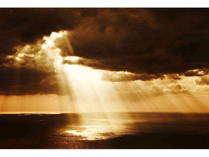 Fototapete PAPERMOON MEER-NATUR LANDSCHAFT STRAND OZEAN WOLKEN HIMMEL TAPETE , bunt, B:4m L:2,6m, Vlies, Tapeten, Fototapete