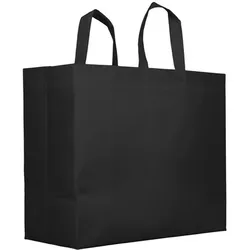 MONOUSO - Große Vliesstofftasche PREMIUM Schwarz 45+20x40cm (25 Stück)
