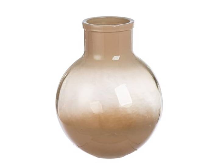 GILDE Novelle Vase de Table en Verre bombé Marron Hauteur 31 cm x Ø 24 cm