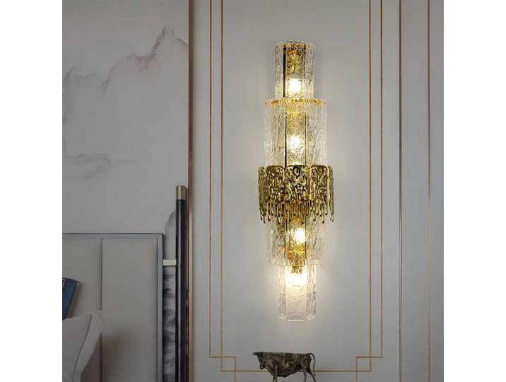 Français nouveau Design lumière luxe Style artistique salon TV fond mur cage d'escalier chambre italien chevet verre applique murale