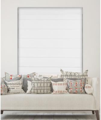 Arlo Blinds White Room Darkening Cordless Lift Fabric Roman Shades