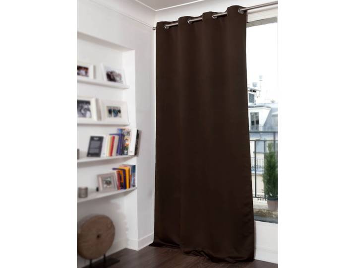 Rideau occultant oeillets marron mc610 140lx300h