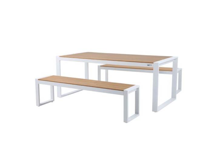 Ensemble de jardin - AXI - Tony - Aluminium durable - 6 personnes - Blanc / Marron