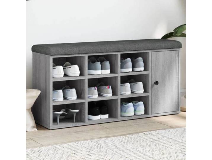 Banc à Chaussures Banquette de Rangement avec Siège Meuble à Chaussures avec Coussin Moderne Sonoma Gris 835094