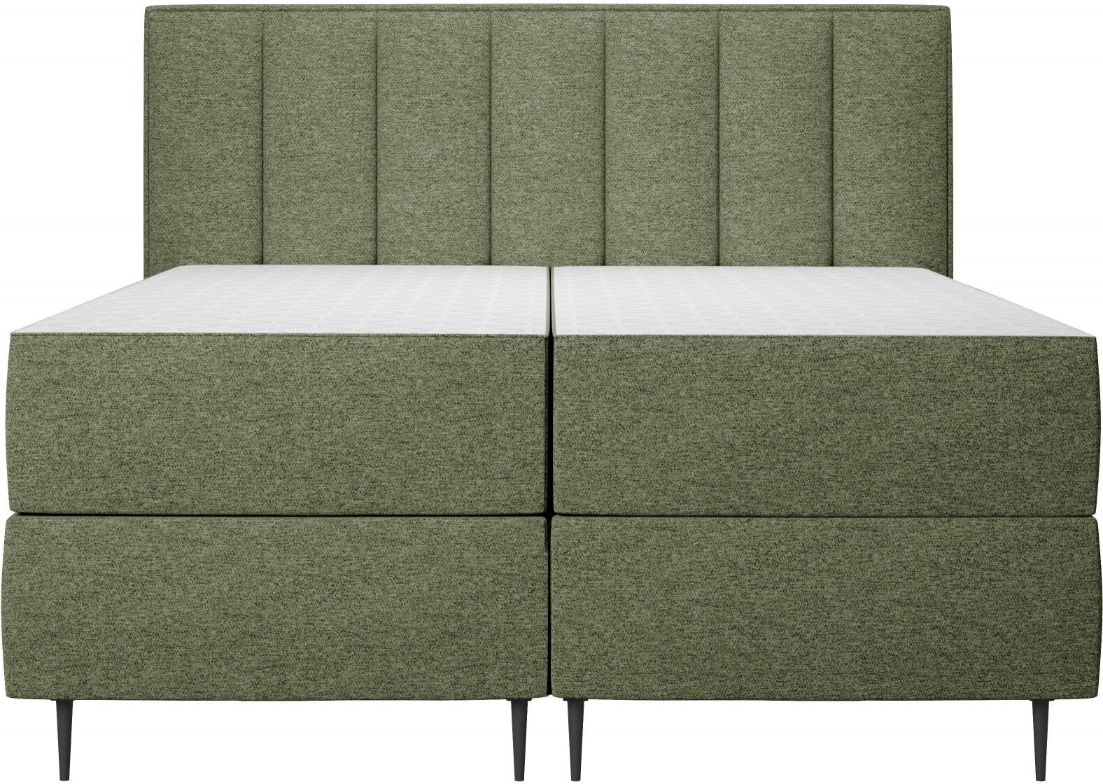 Home affaire "Rita inkl. Bettkasten, erhältlich in den Breiten 160cm und 180cm" mit Taschen-Federkernmatratze, Komfortliegehöhe von 61cm grün Microfaser Holzwerkstoff Massivholz, Liegefläche B/L: 180cm x 200cm Betthöhe: 61cm, kein Härtegrad, Taschen-Feder